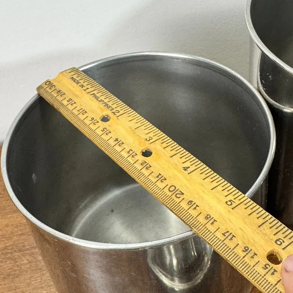 Vintage Set of 2 Revere Ware 1801 Stainless Steel Nesting Canisters